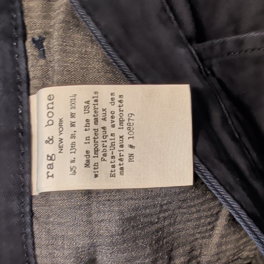 Men's Rag & Bone Navy Blue Chinos Size 32 - Picture 3 of 4